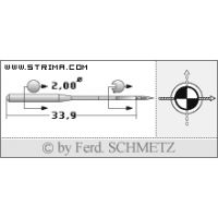 Strojové ihly pre priemyselné šijacie stroje Schmetz 135X5 SKF 70