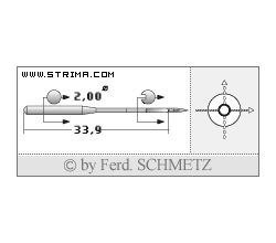 Strojové ihly pre priemyselné šijacie stroje Schmetz 135X5 SPI 100