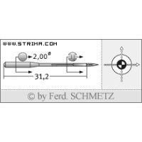 Strojové ihly pre priemyselné šijacie stroje Schmetz 142X5 SUK 100