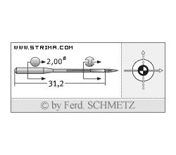 Strojové ihly pre priemyselné šijacie stroje Schmetz 142X5 SUK 100