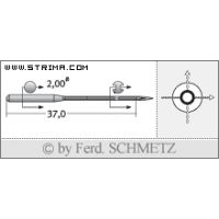 Strojové ihly pre priemyselné šijacie stroje Schmetz 149X1 100