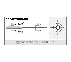 Strojové ihly pre priemyselné šijacie stroje Schmetz 149X1 100