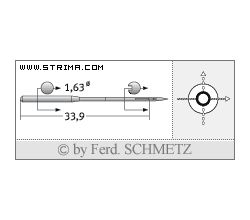 Strojové ihly pre priemyselné šijacie stroje Schmetz 16X1 80