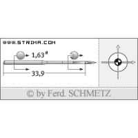 Strojové ihly pre priemyselné šijacie stroje Schmetz 16X1 SES 80