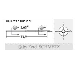 Strojové ihly pre priemyselné šijacie stroje Schmetz 16X231 SPI 80