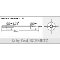 Strojové ihly pre priemyselné šijacie stroje Schmetz 175X1 SPI 90