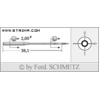 Strojové ihly pre priemyselné šijacie stroje Schmetz 2134-85 90