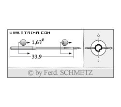 Strojové ihly pre priemyselné šijacie stroje Schmetz 3207 CR 100