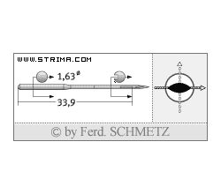 Strojové ihly pre priemyselné šijacie stroje Schmetz 34 PCL 90