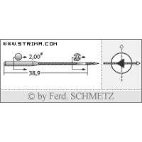 Strojové ihly pre priemyselné šijacie stroje Schmetz 4463-35 SD1 100