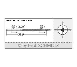 Strojové ihly pre priemyselné šijacie stroje Schmetz 4463-35 SD1 100