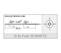 Strojové ihly pre priemyselné šijacie stroje Schmetz 459 R 45