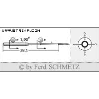 Strojové ihly pre priemyselné šijacie stroje Schmetz 505 LG 150