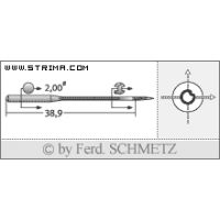 Strojové ihly pre priemyselné šijacie stroje Schmetz 5463-35 100