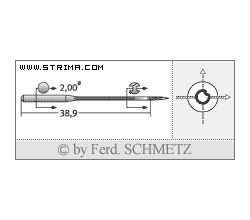 Strojové ihly pre priemyselné šijacie stroje Schmetz 5463-35 100