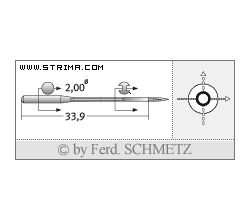 Strojové ihly pre priemyselné šijacie stroje Schmetz 558120
