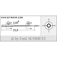 Strojové ihly pre priemyselné šijacie stroje Schmetz 558 SERV 7 110