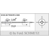 Strojové ihly pre priemyselné šijacie stroje Schmetz 558 SPI 100