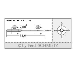 Strojové ihly pre priemyselné šijacie stroje Schmetz 558 SPI 100