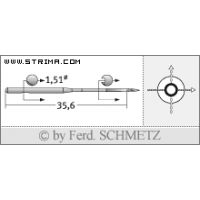 Strojové ihly pre priemyselné šijacie stroje Schmetz 561/2 80