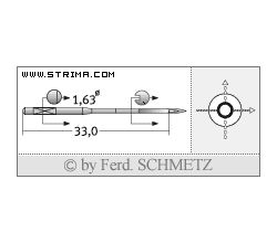 Strojové ihly pre priemyselné šijacie stroje Schmetz 750 (SC) 100