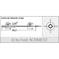 Strojové ihly pre priemyselné šijacie stroje Schmetz 971 B/1 90