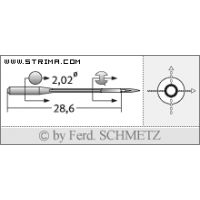 Strojové ihly pre priemyselné šijacie stroje Schmetz B-29 110