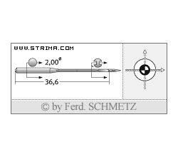 Strojové ihly pre priemyselné šijacie stroje Schmetz B-64 SUK 90
