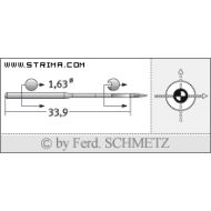 Strojové ihly pre priemyselné vyšívacie stroje Schmetz DBXK5 SUK 70