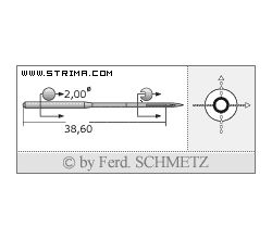 Strojové ihly pre priemyselné šijacie stroje Schmetz DVX57 110