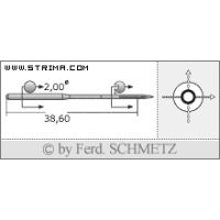 Strojové ihly pre priemyselné šijacie stroje Schmetz DVX57 SERV 7 100