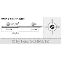 Strojové ihly pre priemyselné šijacie stroje Schmetz DVX57 SUK 110