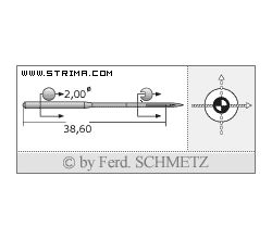Strojové ihly pre priemyselné šijacie stroje Schmetz DVX57 SUK 110