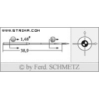 Strojové ihly pre priemyselné šijacie stroje Schmetz MY 1014 C 90