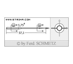 Strojové ihly pre priemyselné šijacie stroje Schmetz TQX1 80