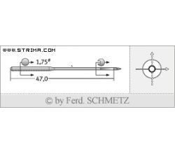 Strojové ihly pre priemyselné šijacie stroje Schmetz TQX7 SPI 70