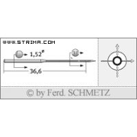 Strojové ihly pre priemyselné šijacie stroje Schmetz UY 118 GAS 60