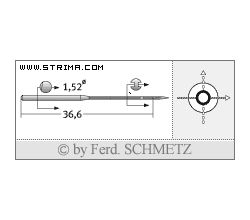 Strojové ihly pre priemyselné šijacie stroje Schmetz UY 118 GKS 75