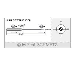 Strojové ihly pre priemyselné šijacie stroje Schmetz UY 121 GJS 70