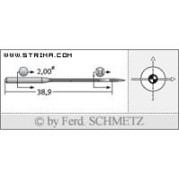 Strojové ihly pre priemyselné šijacie stroje Schmetz UY 128 GAS SES SERV6 140