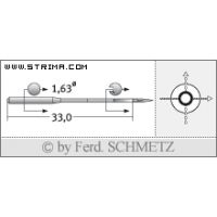 Strojové ihly pre priemyselné šijacie stroje Schmetz EBX755 100