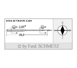 Strojové ihly pre priemyselné šijacie stroje Schmetz 135X16 DIA 130