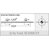 Strojové ihly pre priemyselné šijacie stroje Schmetz 68X5 SES 90