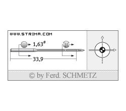 Strojové ihly pre priemyselné šijacie stroje Schmetz 68X5 SES 90