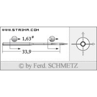 Strojové ihly pre priemyselné šijacie stroje Schmetz 16X231 SPI SERV 7 65