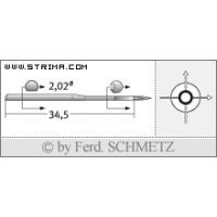 Strojové ihly pre priemyselné šijacie stroje Schmetz 29-C-150 100