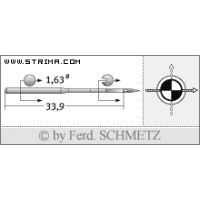 Strojové ihly pre priemyselné šijacie stroje Schmetz 16X231 SKF 70