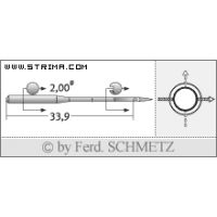 Strojové ihly pre priemyselné šijacie stroje Schmetz 135X5 SKL 65