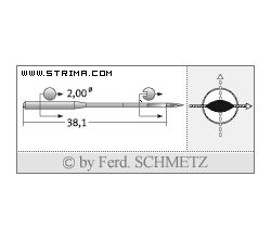 Strojové ihly pre priemyselné šijacie stroje Schmetz 134-35 PCR 120