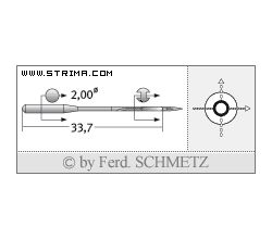 Strojové ihly pre priemyselné šijacie stroje Schmetz B-155 120